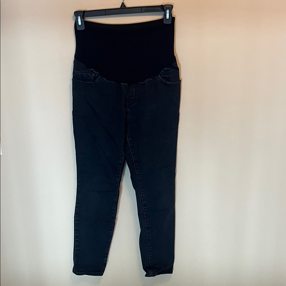 Old Navy Black Maternity Skinny Jeans with High Waist Panel